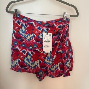 Zara pink red and blue skort